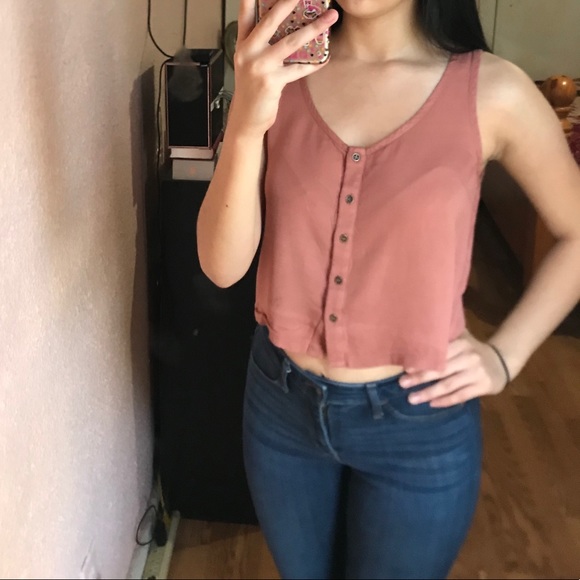 Mauve Button Down Top - Picture 3 of 4